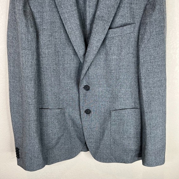 Boss Hugo Boss Men's 2 Button Reda 120 Blazer Jacket Long Sleeve Gray SZ 46 - Picture 4 of 13